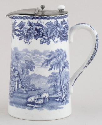 Jug or Pitcher Hot Water with pewter lid c1930s